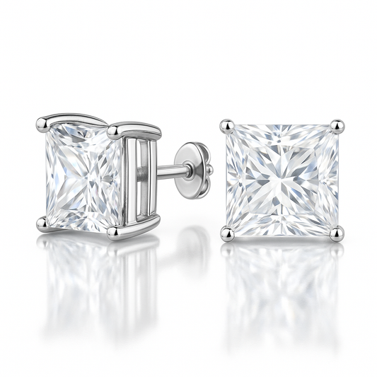 Orecchini Punto Luce CUBICI 8mm - Argento 925