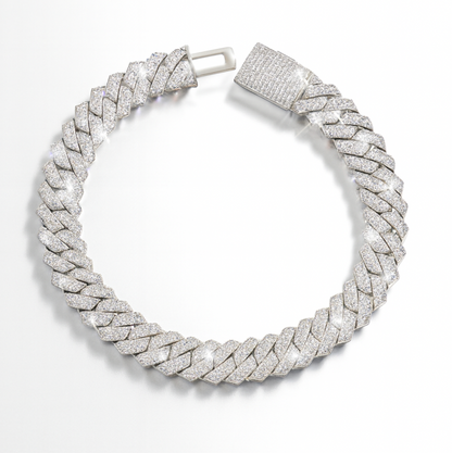 Collana Cubana "MOISSANITE" Argento 925