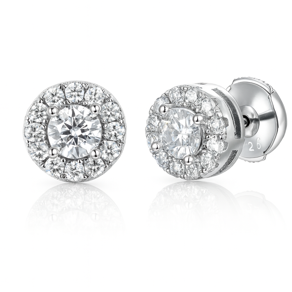 Orecchini "HALO" - Moissanite