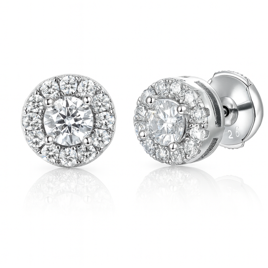 Orecchini "HALO" - Moissanite