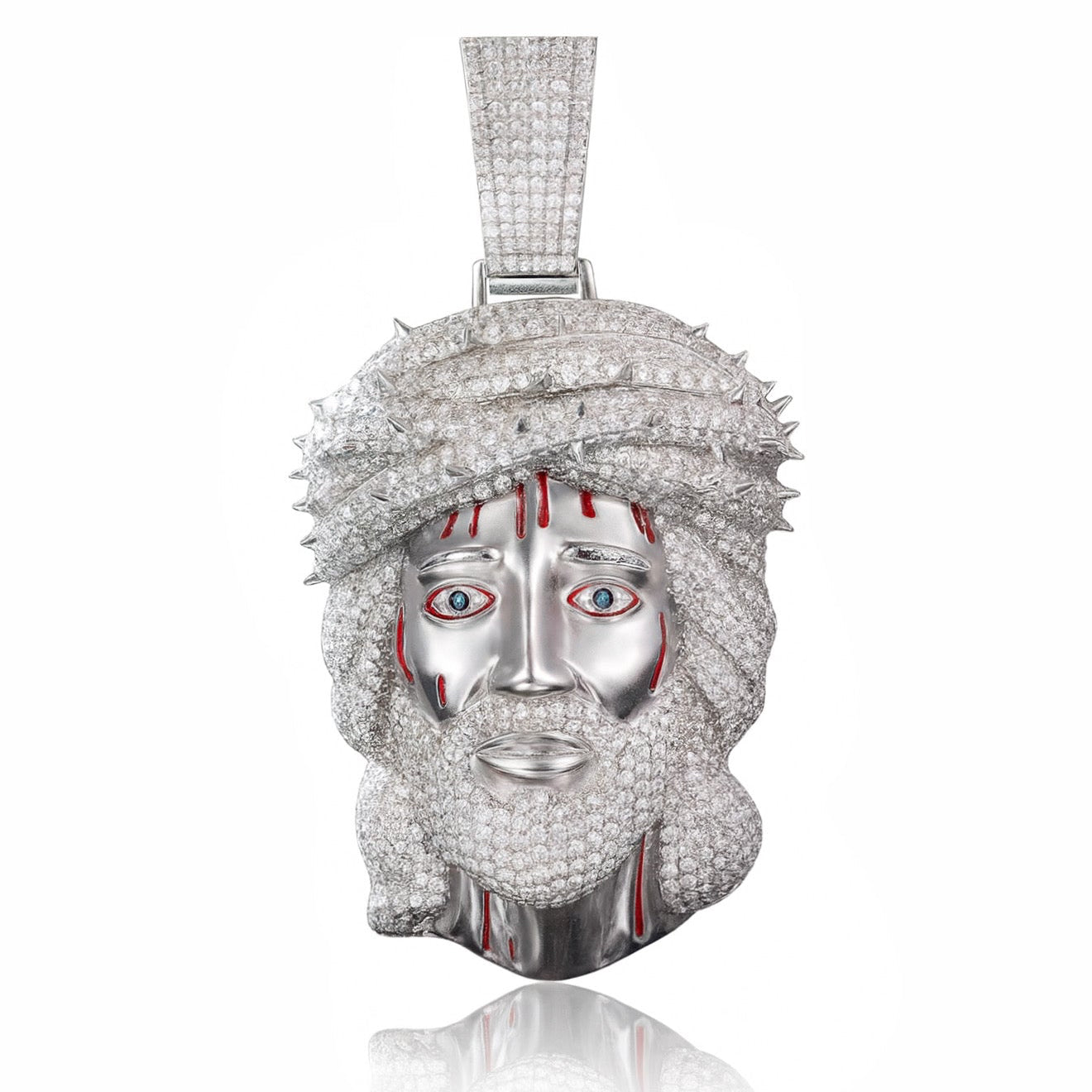 Ciondolo "JESUS" - Argento 925 con Pietre Moissanite