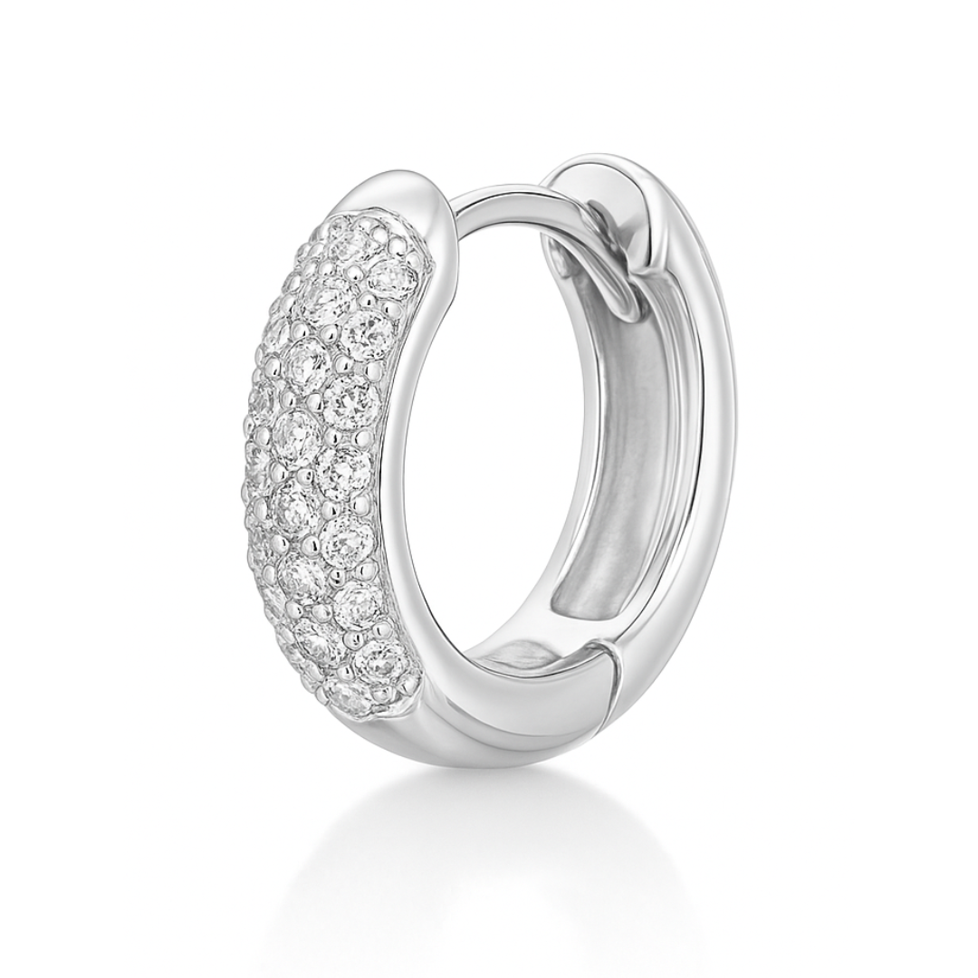 Orecchini a cerchio "PAVÈ" Argento 925